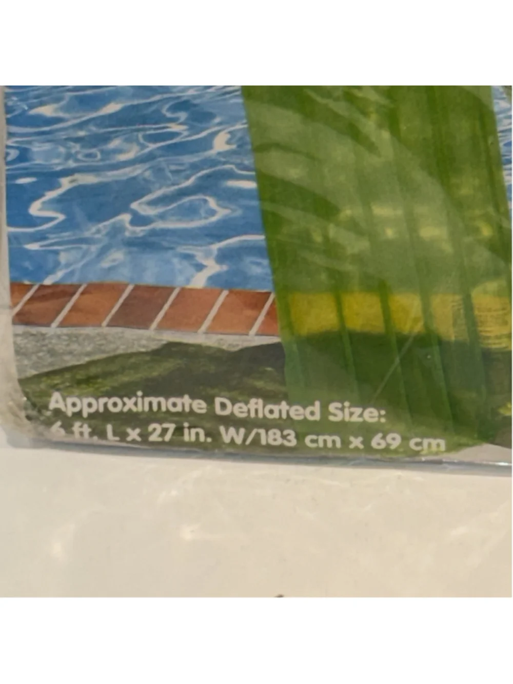 Sand N Sun NOS Vtg 1990 Pool Air Mat Float With Air Pillow 6ft L x 27in W Green